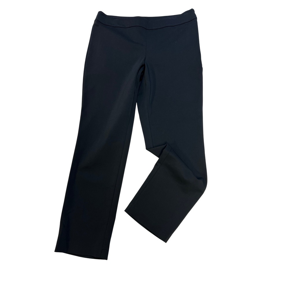 Josie Natori Dress Pants Women Size 8 Black Excellent Side Zip Straight Leg